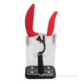 Ceramic Knife Set, Comes in Acrylics Knife Holder, with Ceramic White Blades and ABS Handles
